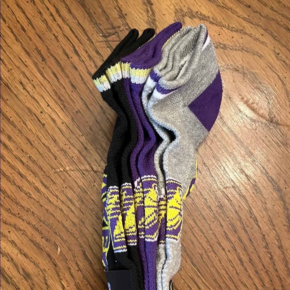 NBA men’s low cut‎ Laker socks, 3 pair, NWT
